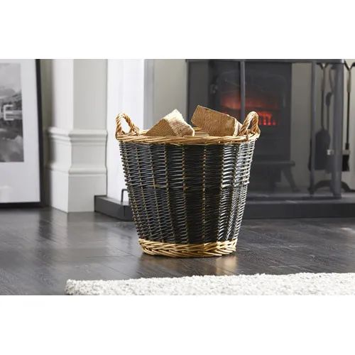 Mixed Colour Wicker Log Basket