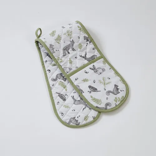 Woodland Print Double Oven Glove