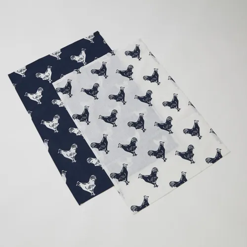 Cockerel Print Cotton Tea Towels