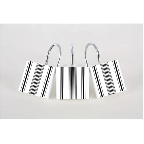 Black Striped Shower Curtain Hooks