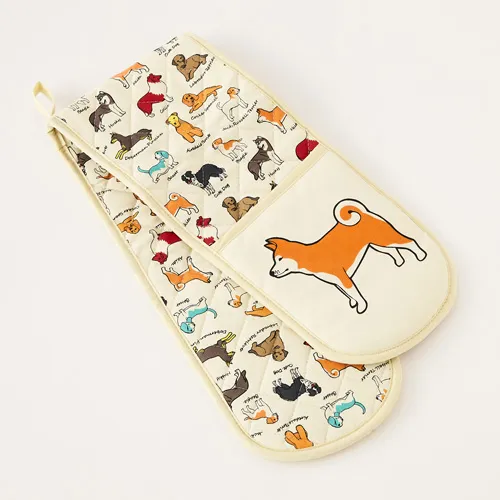 Dog Print Double Oven Glove