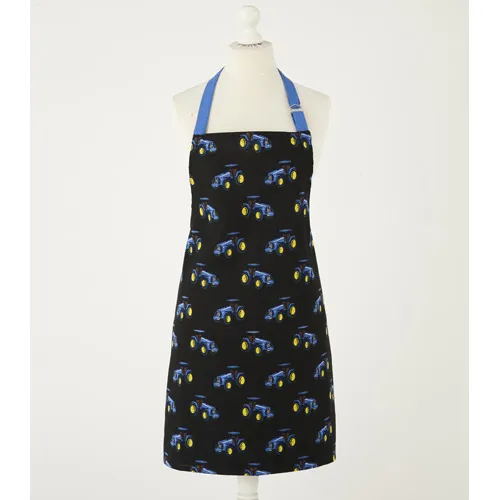 Tractor Print Cooking Apron Blue