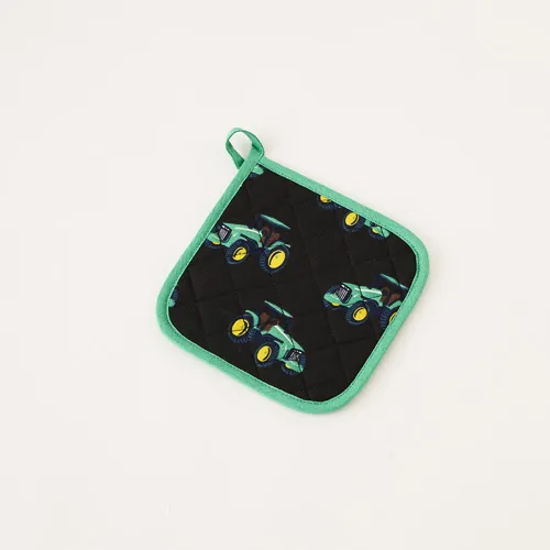 Tractor Print Cotton Pot Holder Green