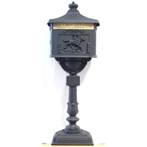 Black Vintage Style Freestanding Letterbox