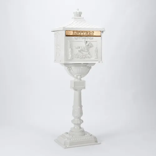 White Vintage Style Freestanding Letterbox