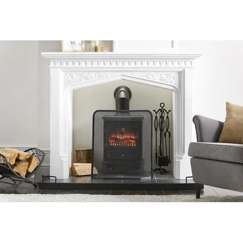 Square Fireplace Guard Black