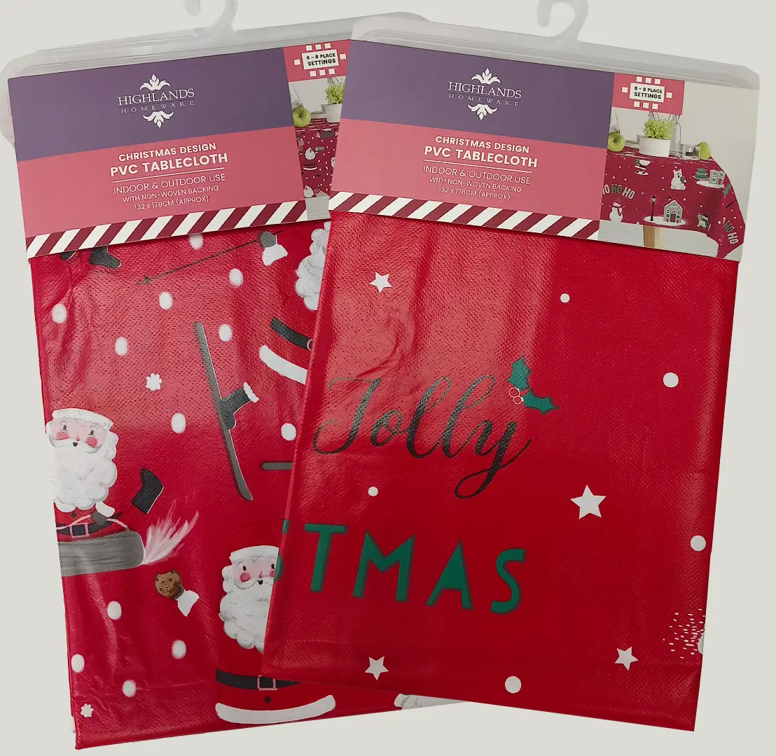 PVC Christmas Tablecloth - Twin Pack Bundle