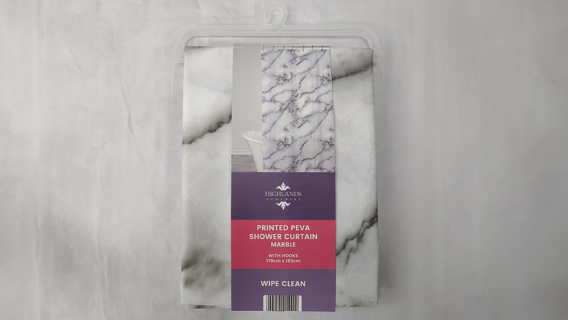 Printed Peva Shower Curtain – Marble 